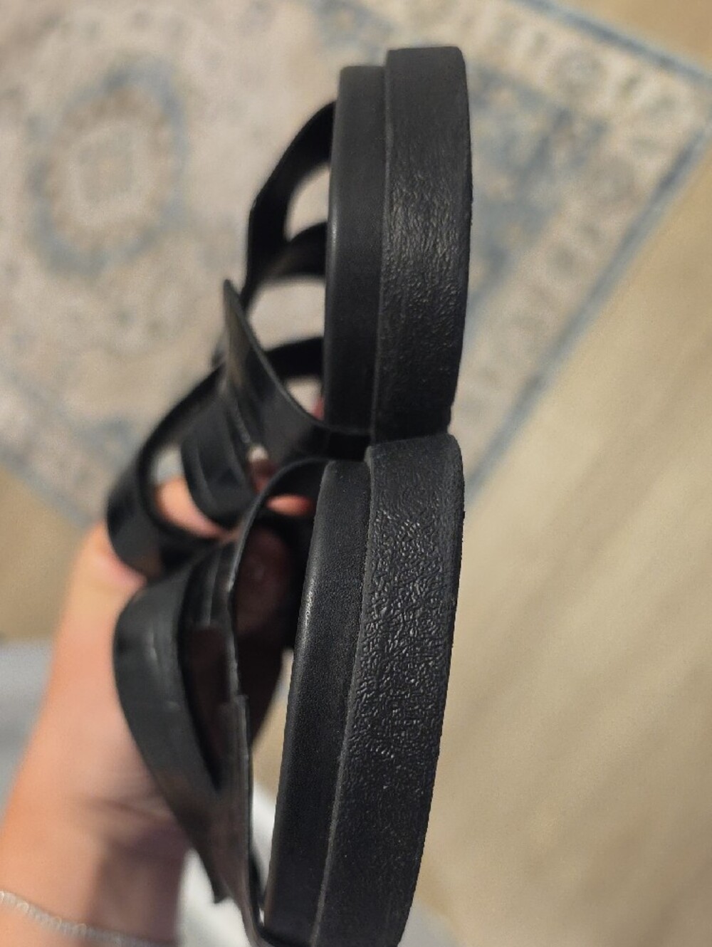 Steve Madden Black Croc-Embossed Slide Sandals - Picture 5 of 7